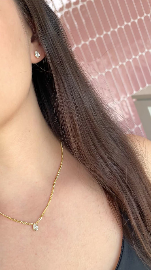 Set de Peras Biseladas Cadena y Studs