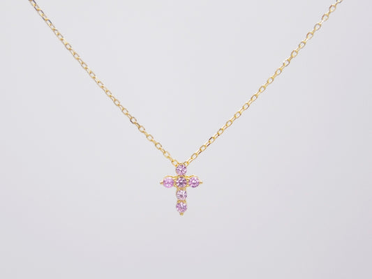 COLLAR CRUZ MINI CON ZIRCONIAS