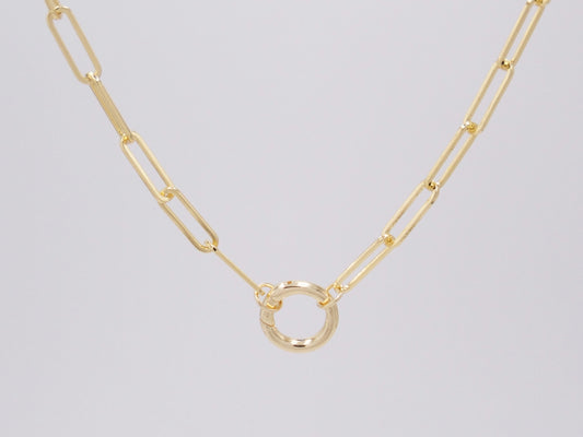 COLLAR PAPERCLIP PARA CHARMS DORADO