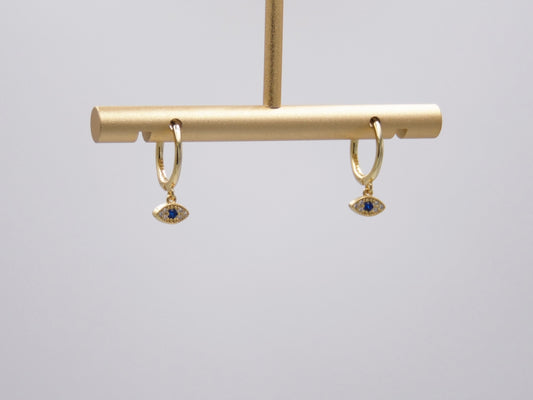 Arracada Ojo con Zirconias Dorado