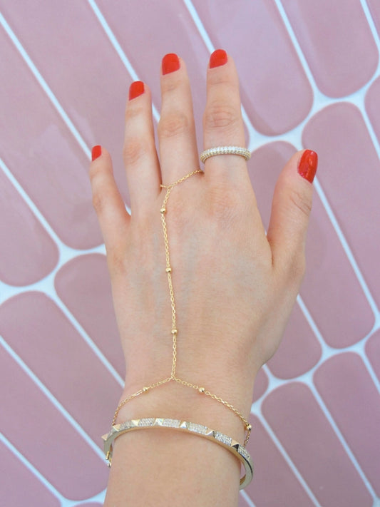 PULSERA HAND CHAIN BOLITAS