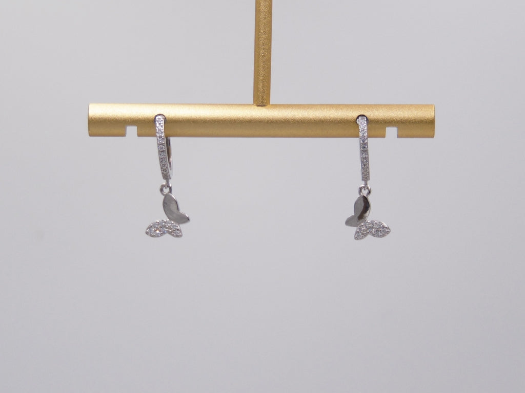 Arracada Mariposa Plateado