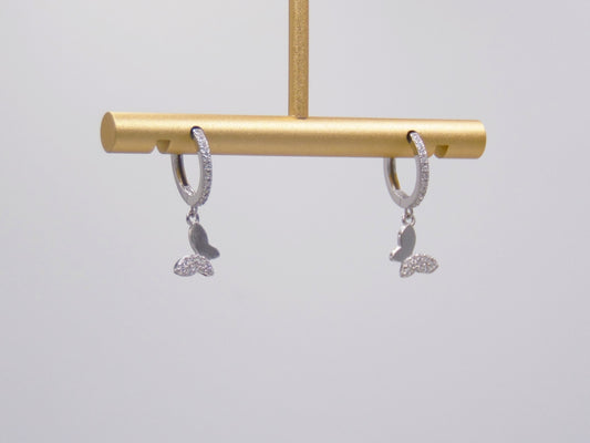 Arracada Mariposa Plateado