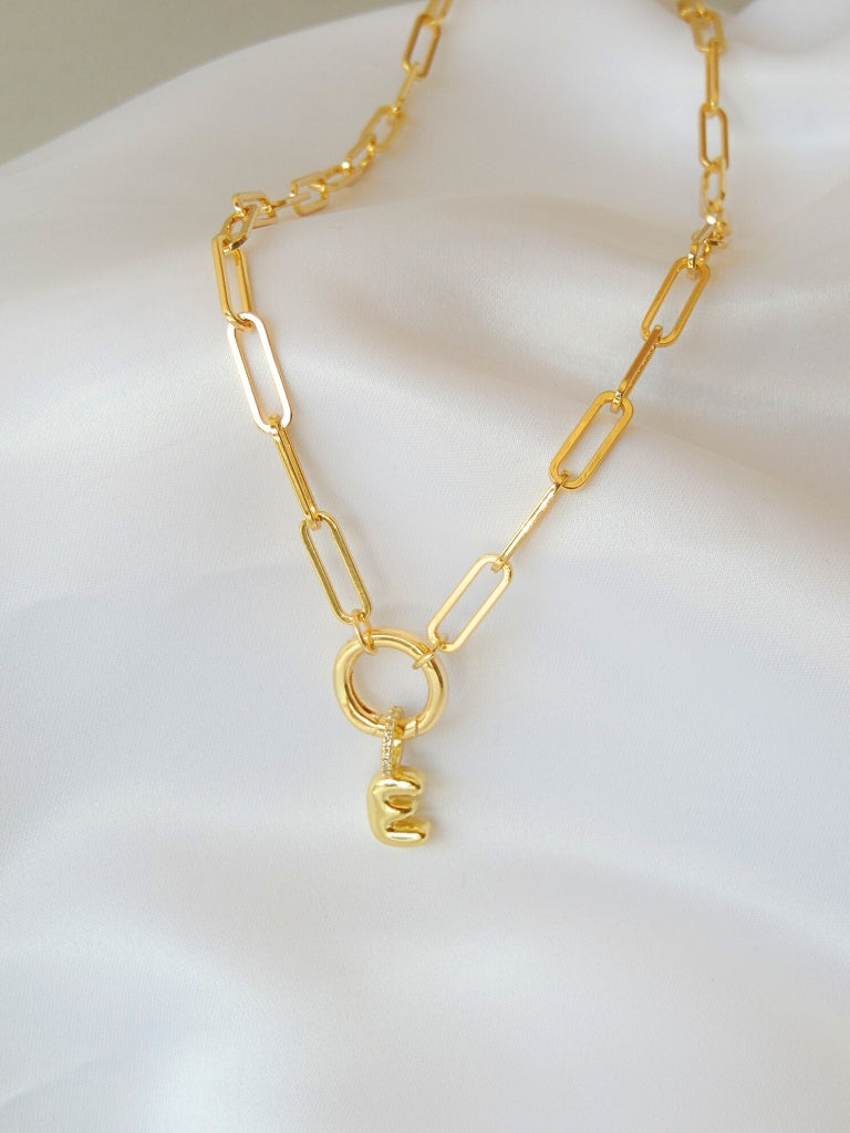COLLAR PAPERCLIP PARA CHARMS DORADO