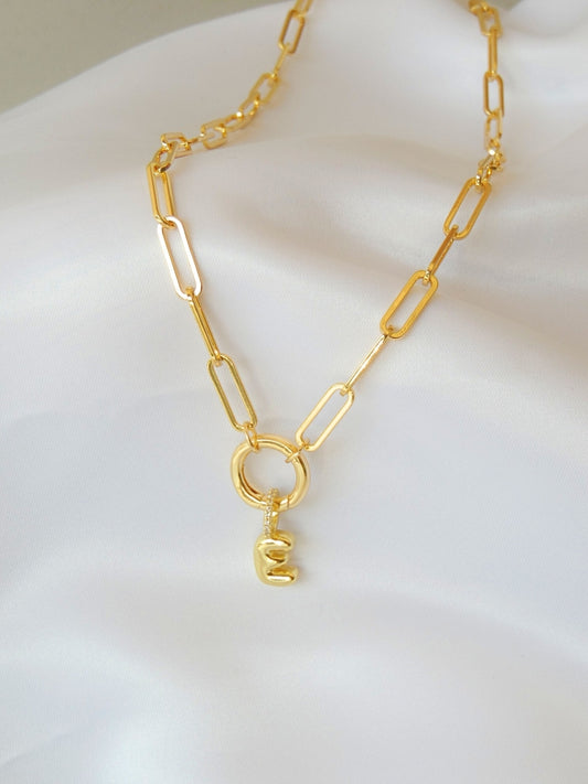 COLLAR PAPERCLIP PARA CHARMS DORADO