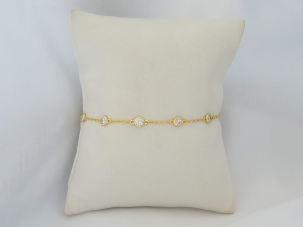 Pulsera Con Zirconias Biseladas