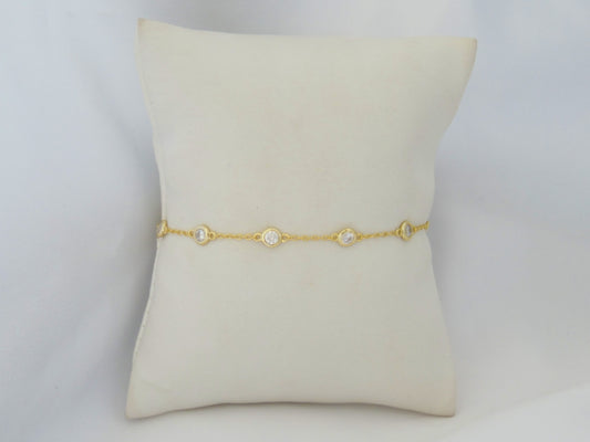 Pulsera Con Zirconias Biseladas