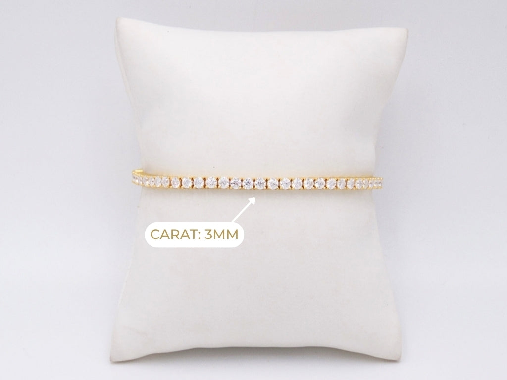 PULSERA DE TENNIS MOISSAINITA DORADO