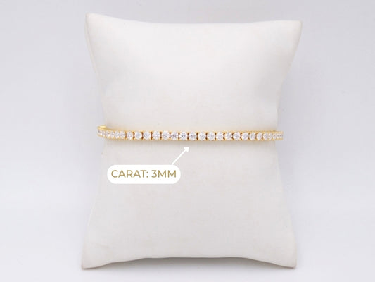 PULSERA DE TENNIS MOISSAINITA DORADO