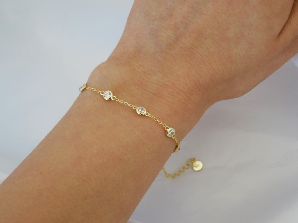 Pulsera Con Zirconias Biseladas