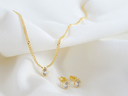 Set de Peras Biseladas Cadena y Studs