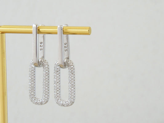 Silver Double Hoops