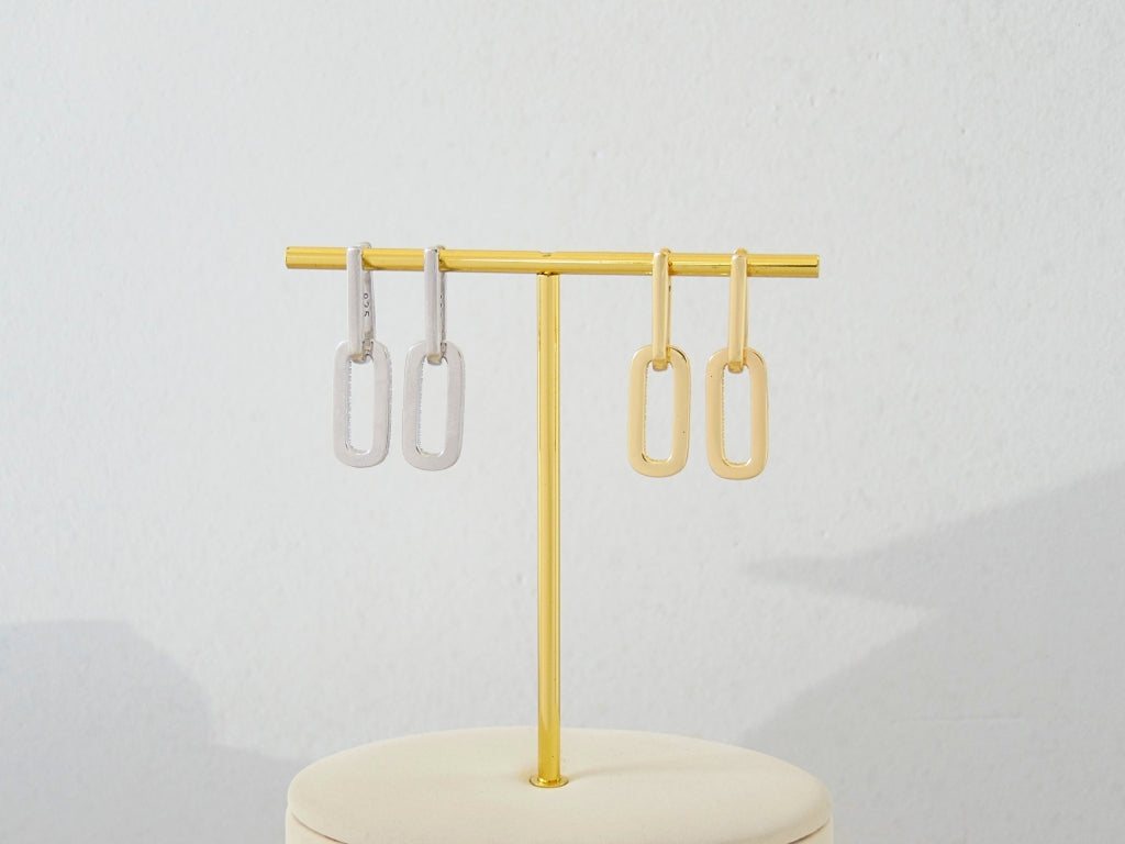 Silver Double Hoops