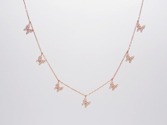COLLAR 7 MARIPOSAS ROSA