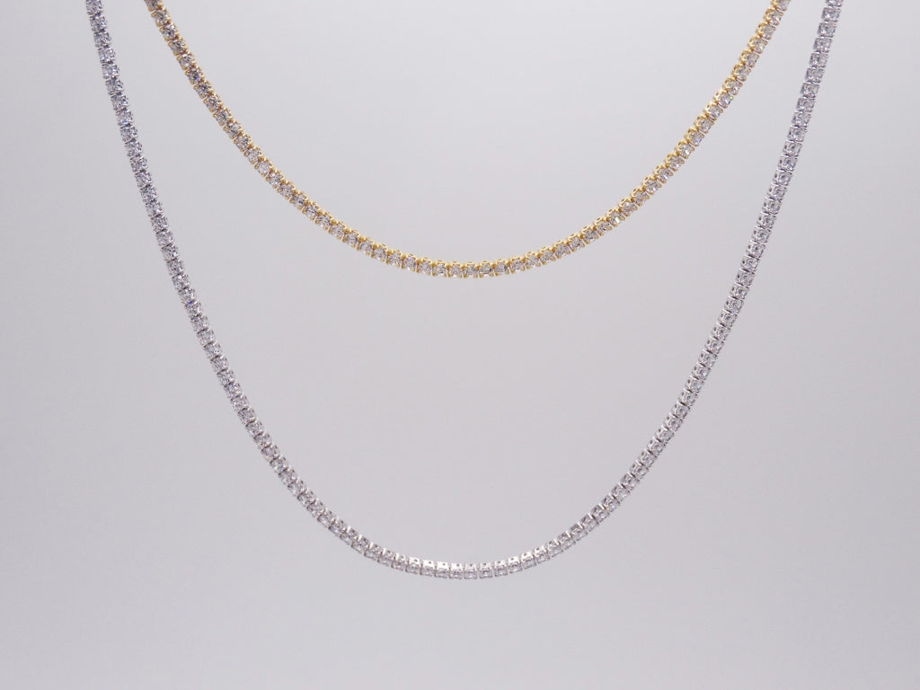 LAYER DE TENNIS CON ZIRCONIAS PLATEADO Y DORADO