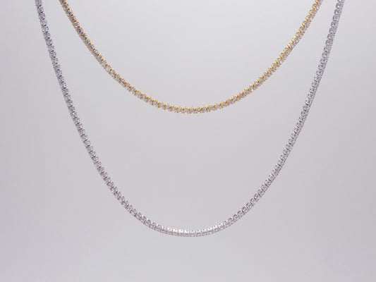 LAYER DE TENNIS CON ZIRCONIAS PLATEADO Y DORADO